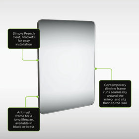 Sensio Noa Rectangle Non-illuminated Mirror - 600mm x 800mm