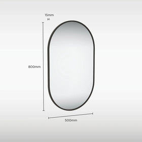 Sensio Eldon Pill Shaped Non-illuminated Mirror - 500mm x 800mm
