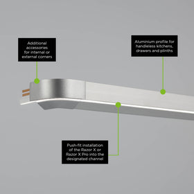 Edge 1m - Unique Profile For Handle-less Kitchens & Plinths
