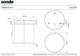 Sensio Mabelle Round Bathroom Ceiling Light