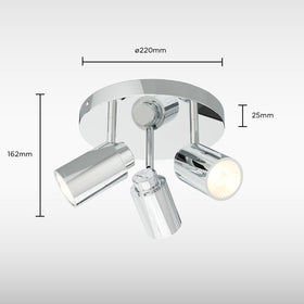 Sensio Lukso 3 Bathroom Ceiling Light