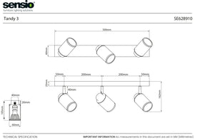 Sensio Tandy 3 Bathroom Ceiling Light