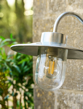 St Ives Swan Neck Light - Galvanised Steel, Silver