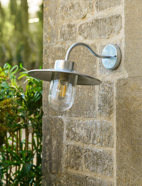 St Ives Swan Neck Light - Galvanised Steel, Silver
