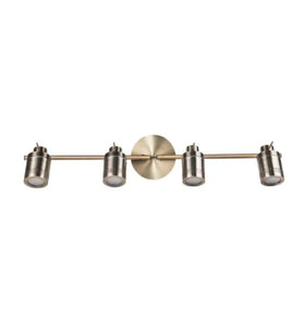 Luxo 4 Light Spotlight Bar Antique Brass