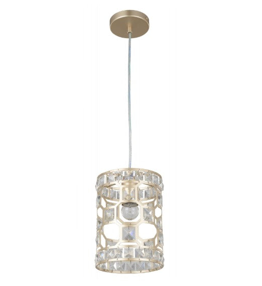 Diana 1 Light Crystal Pendant Champagne Gold