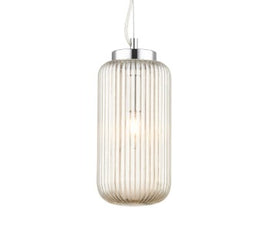 Mason 1 Light Amber Ribbed Glass Pendant