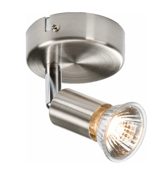 230V GU10 Single Spotlight - Brushed Chrome
