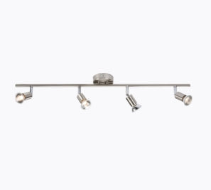 230V GU10 Quad Bar Spotlight - Brushed Chrome