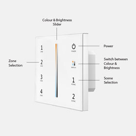 4 Zone Tuneable White Wall Touch Switch RF & DMX