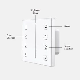 4 Zone White Wall Touch Dimmer