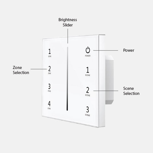 4 Zone White Wall Touch Dimmer