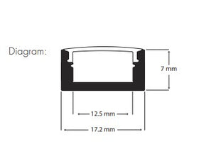 Surface LED Profile - PRO1 White 17 x 7mm