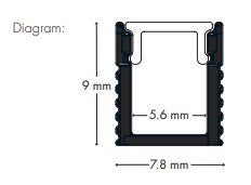 Surface / Recessed LED Profile - NANO PRON2 Silver 8 x 9mm
