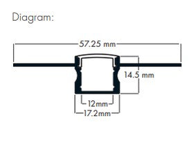 Plaster-in LED Profile - Deep PRO2P Silver 57 x 14mm