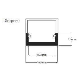 Surface LED Profile - Square PRO4 Silver 20 x 20mm