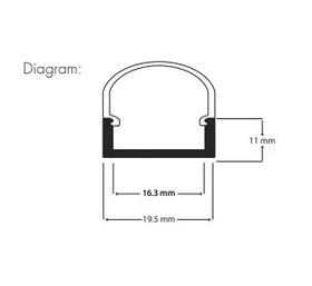 Surface LED Profile - Curved PRO4C Silver 20 x 20mm