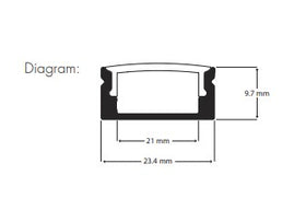 Surface LED Profile - Slim / Wide PRO5 Silver 23 x 10mm