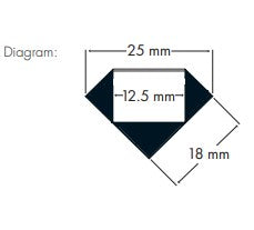Corner LED Profile - Standard PRO7 Black 18 x 18mm
