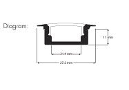 Walk Over LED Profile - PRO9R Silver 22 x 26mm