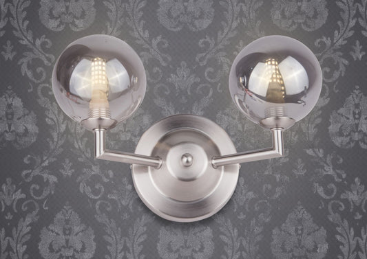 Barbara 2 Light Wall Light Satin Chrome