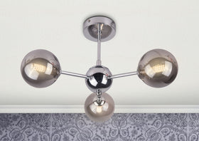 Barbara 3 Light Semi Flush Polished Chrome