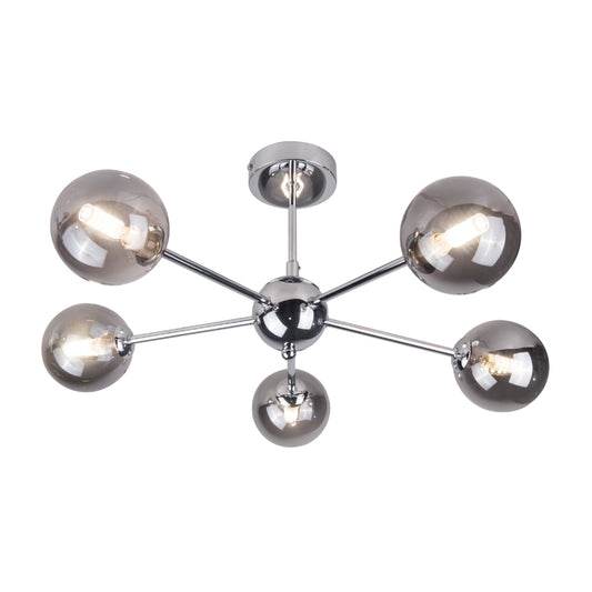 Barbara 5 Light Semi Flush Polished Chrome
