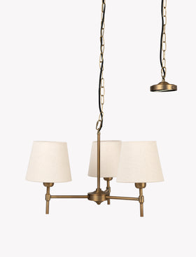 Peartree 3 Light Ceiling Chandelier - Steel, Antique Bronze