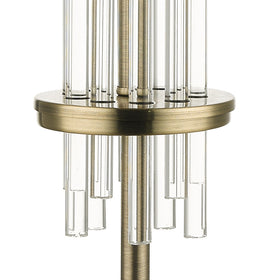 Chrysler Antique Brass and Crystal Table Lamp c/w Shade