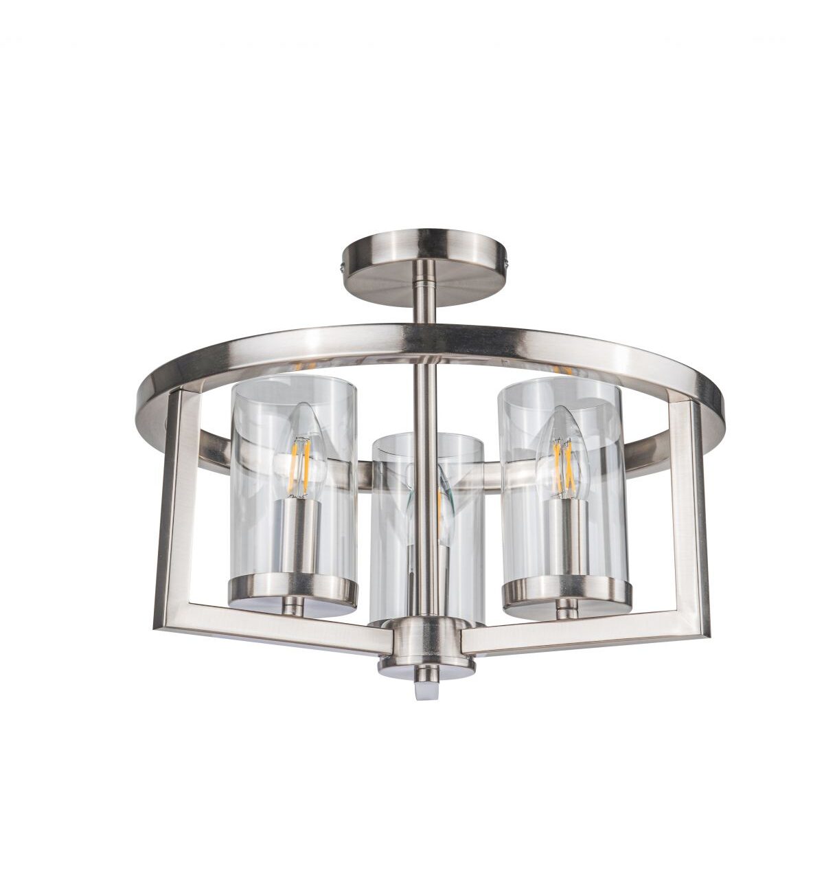 Costello 3 Light Semi Flush Satin Chrome