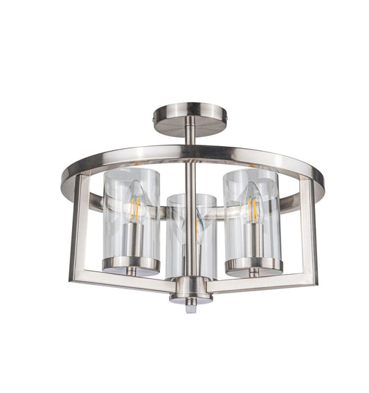 Costello 3 Light Semi Flush Satin Chrome