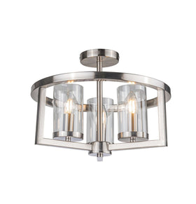 Costello 3 Light Semi Flush Satin Chrome