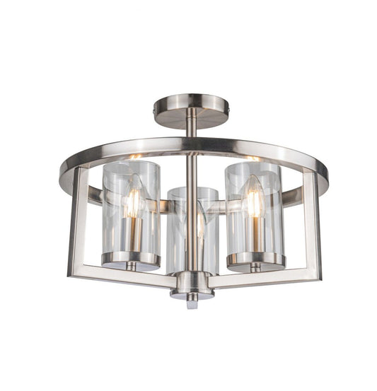 Costello 3 Light Semi Flush Satin Chrome