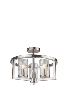 Costello 3 Light Semi Flush Satin Chrome
