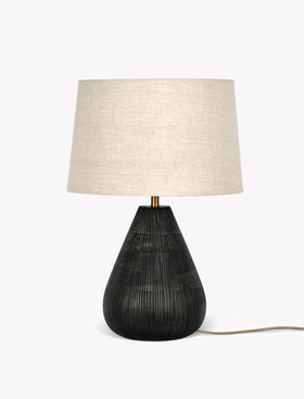 Cleeve Table Lamp - Mango Wood, Antique Black