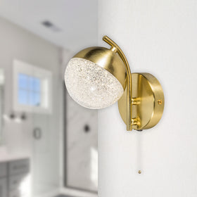 Dew 1 Light 5W CCT Satin Brass Bathroom Wall Light