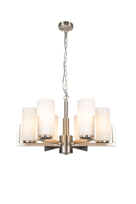 Empire 6 Light Satin Chrome Ceiling Fitting