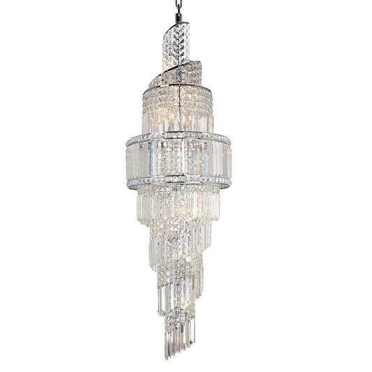 ISLA 19 Light 1600mm Crystal Chrome Ceiling Light