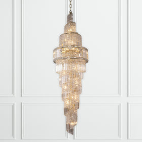 ISLA 24 Light 2200mm Crystal Antique Brass