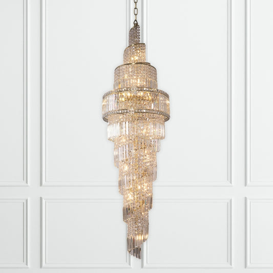 ISLA 24 Light 2200mm Crystal Antique Brass
