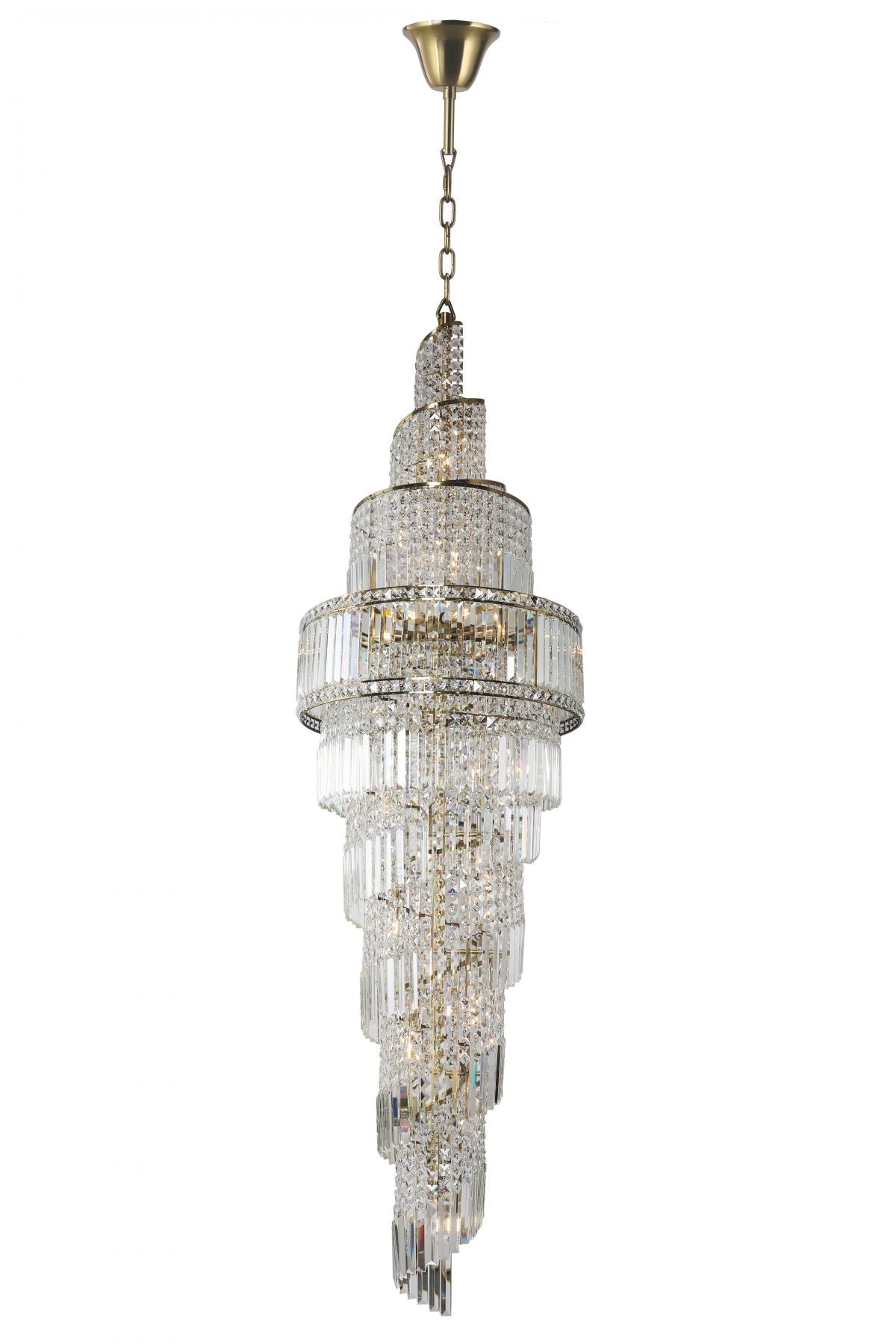 ISLA 24 Light 2200mm Crystal Antique Brass
