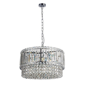ISLA 6 Light Polished Chrome with Crystal Pendant