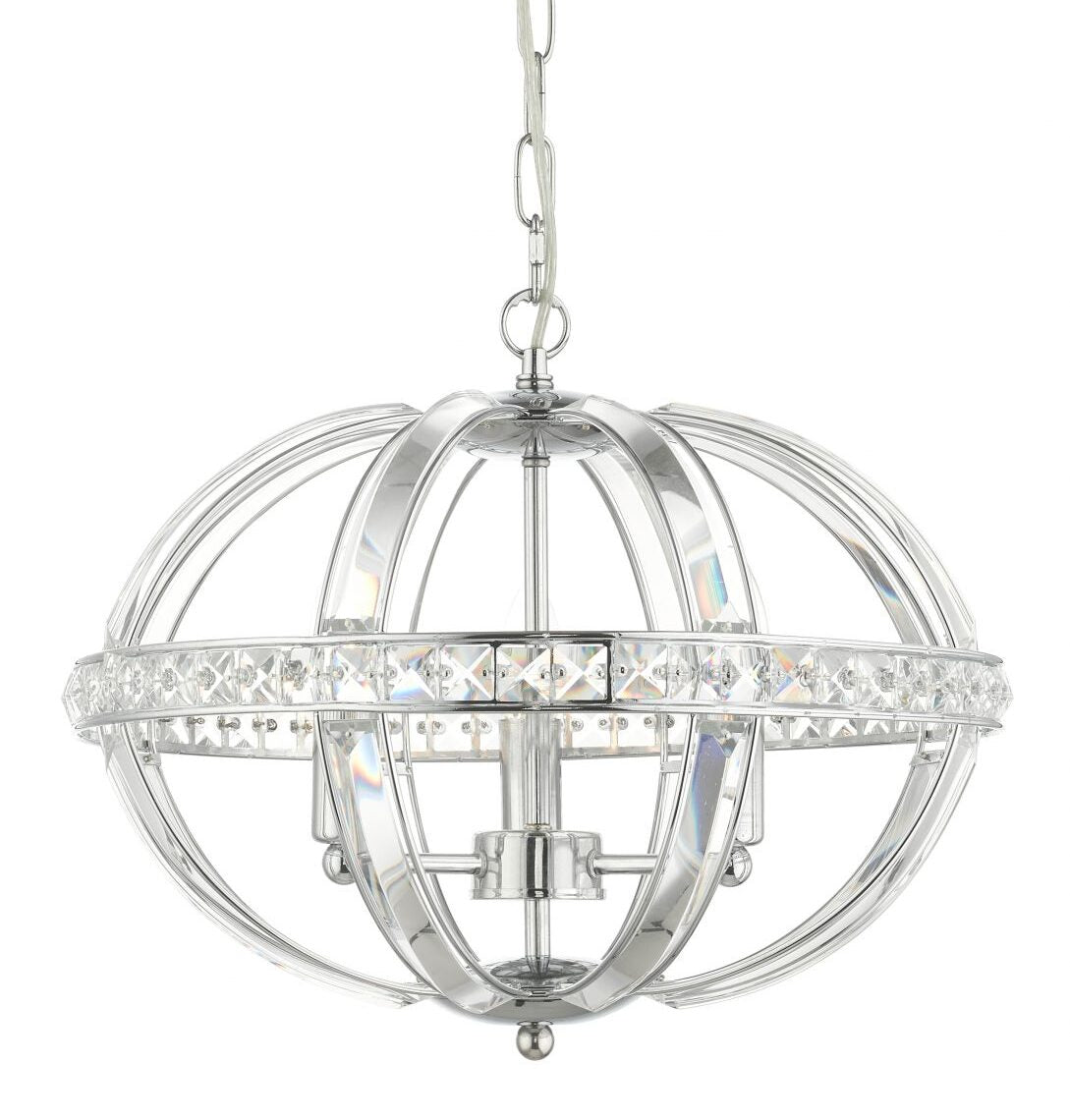 Laura 3 Light Oval Pendant Polished Chrome