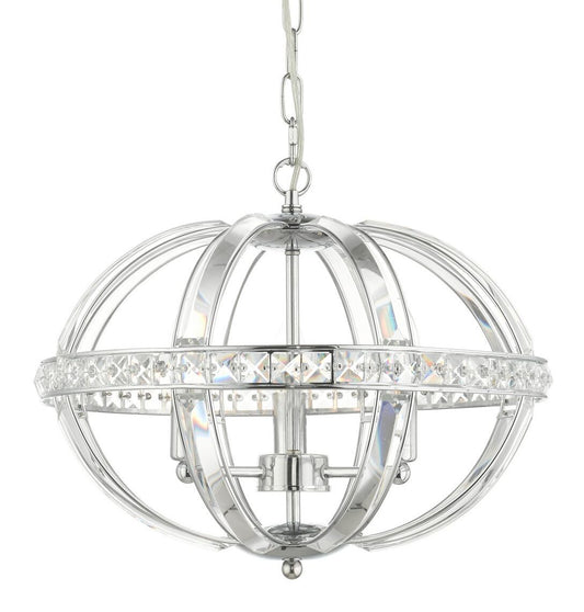 Laura 3 Light Oval Pendant Polished Chrome