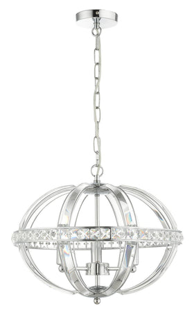 Laura 3 Light Oval Pendant Polished Chrome