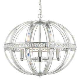 Laura 5 Light Oval Pendant Polished Chrome