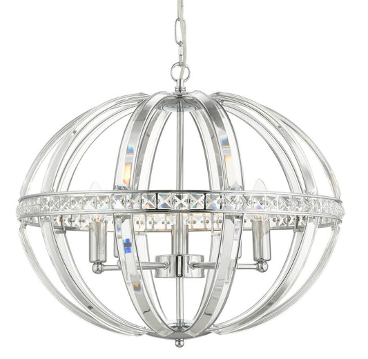 Laura 5 Light Oval Pendant Polished Chrome