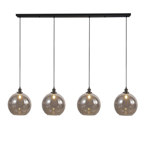 Lewis 4 Light Bar Medium Glass Ball Pendant Matt Black