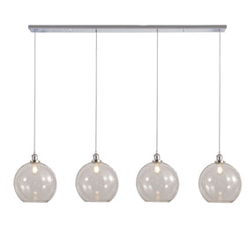 Lewis 4 Light Bar Medium Glass Ball Pendant Polished Chrome