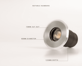 Beam.Z - Interior & Exterior Recessed Zoomable Uplight - Steel
